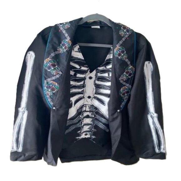 🛑EL HOMBRE CALAVERA Halloween ➕🆒Party COSTUME Scary Holiday SUIT 💸BUY NOW‼️ - Picture 8 of 16